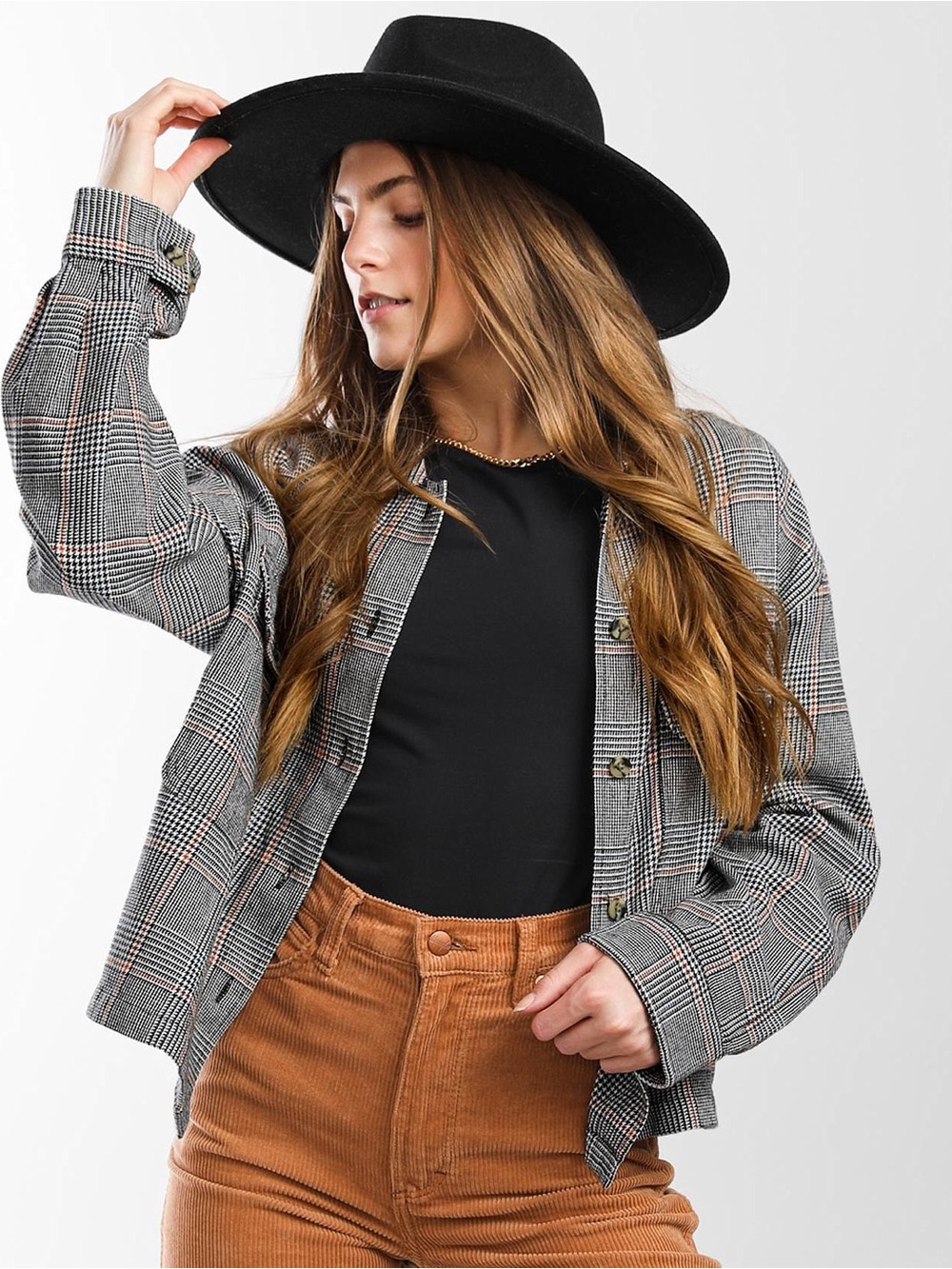 Brixton Bowery Flannel Cropped Jacket Size Small